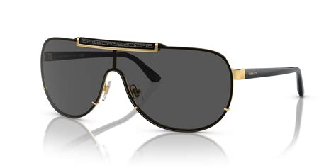 Versace VE2140 01 Dark Grey & Gold Sunglasses.